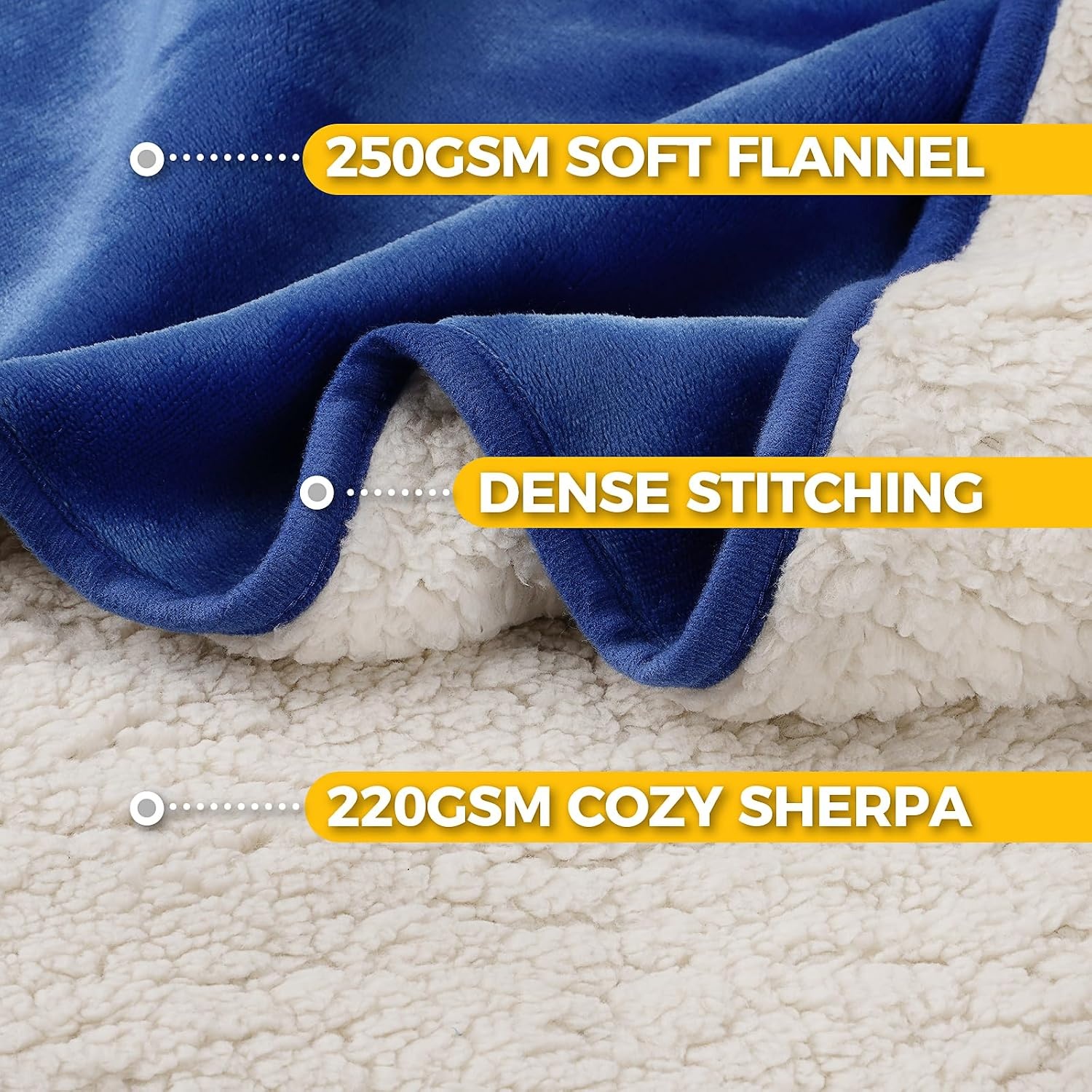 image:imageSunheir Waterproof Blanket for King Size Bed 108x86 Soft Reversible Sherpa Fleece Flannel Dog Blankets for Large Dogs Pet Blanket for Bed Couch Soft Plush Furniture Protector PinkBlue