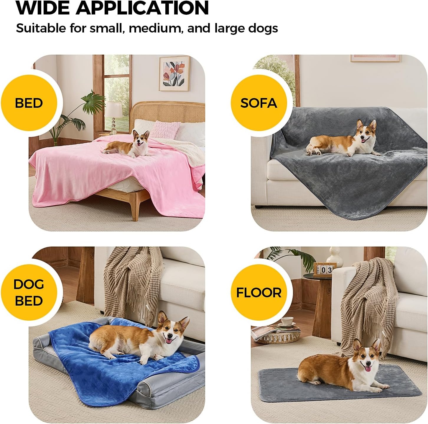 image:imageSunheir Waterproof Blanket for King Size Bed 108x86 Soft Reversible Sherpa Fleece Flannel Dog Blankets for Large Dogs Pet Blanket for Bed Couch Soft Plush Furniture Protector PinkPink