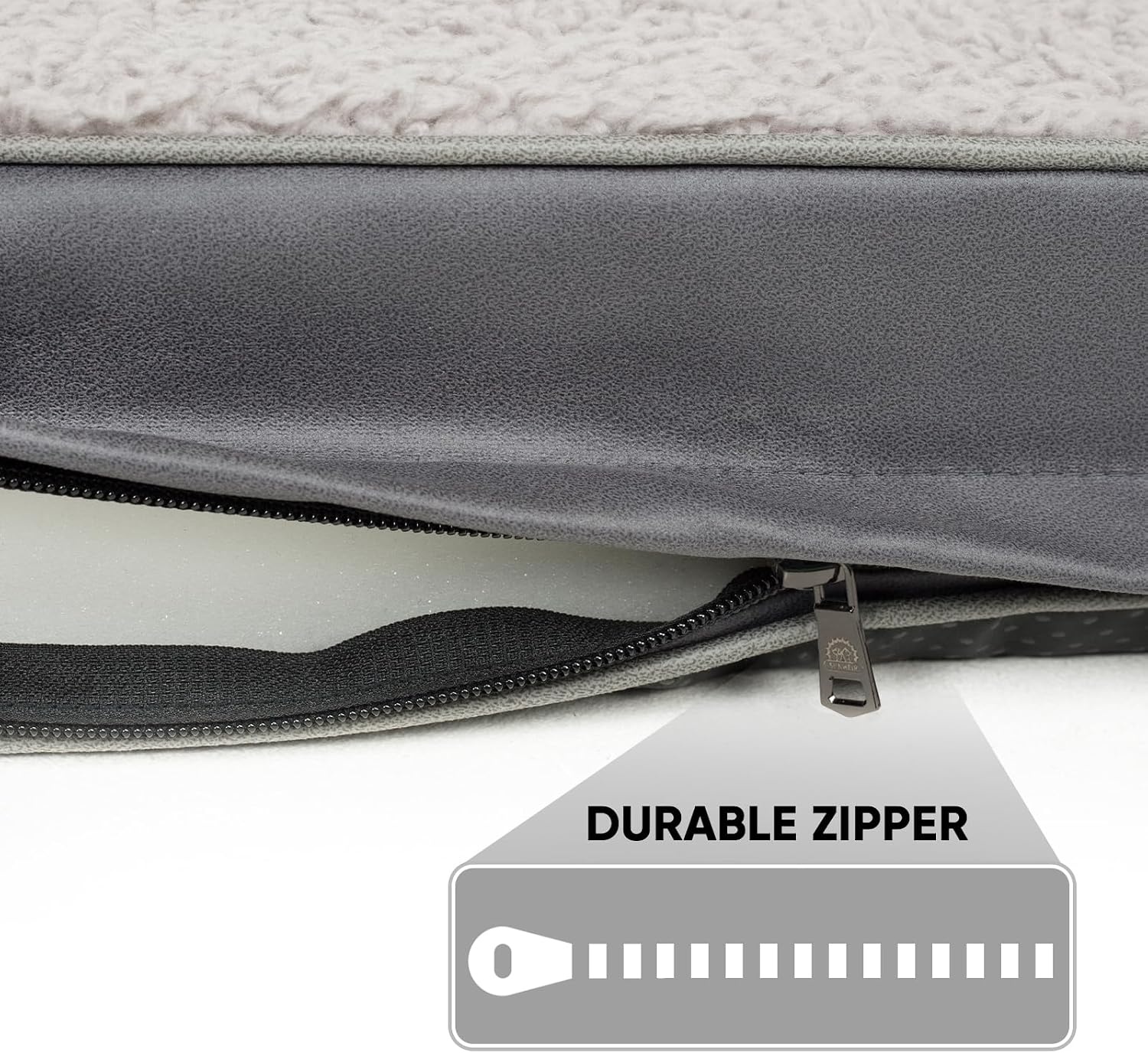 image:imageSunheir Waterproof Dog Bed Covers Replacement Washable Pet Bed Cover Only Removable MachineWashable Soft Plush Cover in EasyClean NonSlip Bottom Zipper Closure 36x27x3 Inches GreyGrey