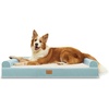 image:imageSunheir Orthopedic Dog Bed for Medium Dogs  Deluxe Plush amp Faux Leather Waterproof Dog Sofa with Washable Removable Cover amp NonSlip Bottom Pet Couch for Medium Large Dogs Breed and Cat  Sky Blue