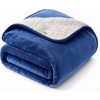 image:imageSunheir Waterproof Blanket for King Size Bed  108x86 Soft Reversible Sherpa Fleece Flannel Dog Blankets for Large Dogs Pet Blanket for Bed Couch Soft Plush Furniture Protector PinkBlue
