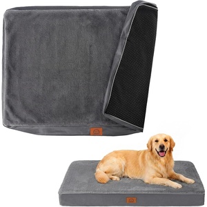 Dog Bed Covers Replacement Washable, Soft Removable Cover Zippered for Pets | Extra Large Waterproof Pet Bed Cover, Easy to Clean, Soft Plush Dog Bed Sheets 44x32x3 Inch, Replacement Cover Only(Dark Gray)