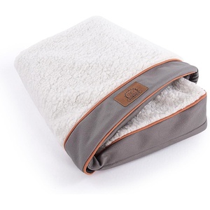 Sunheir Waterproof Dog Bed Covers Replacement Washable, Pet Bed Cover Only | Removable Machine-Washable Soft Plush Cover in Easy-Clean, Non-Slip Bottom, Zipper Closure, 36x27x3 Inches, Grey(Light Grey)
